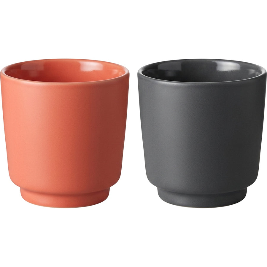 Modha Stackable Ceramic Cups Set of 2 300 ml Coral and Graphite